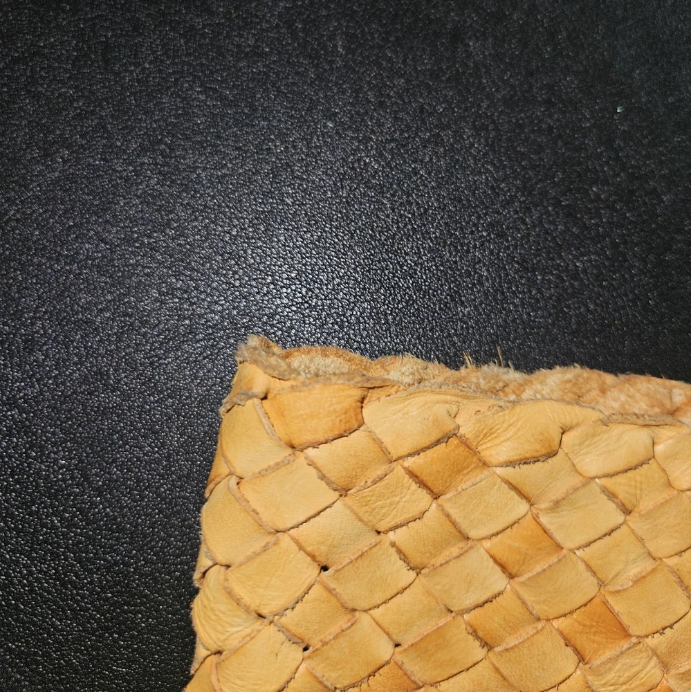 Massimo Palomba Tan Basket Weave Italian Leather Wide Tote - Picture 14 of 15